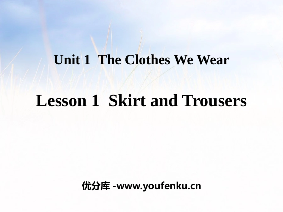 《Skirt and Trousers》The Clothes We Wear PPT课件_第1页