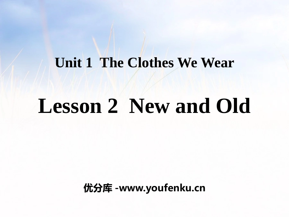 《New and Old》The Clothes We Wear PPT课件_第1页
