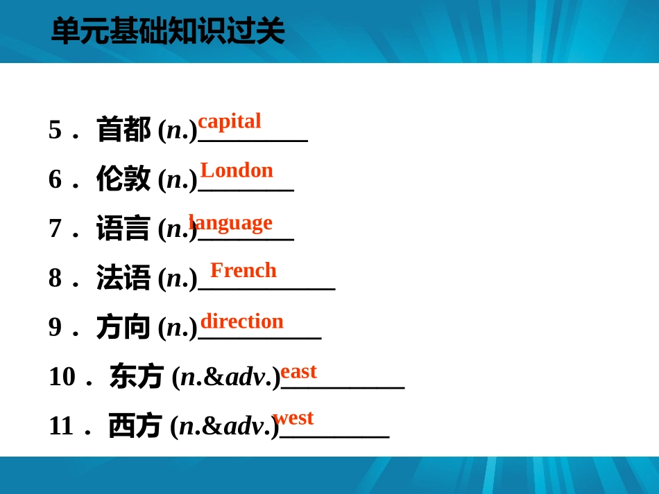《单元基础知识过关》Countries around the World PPT课件_第3页