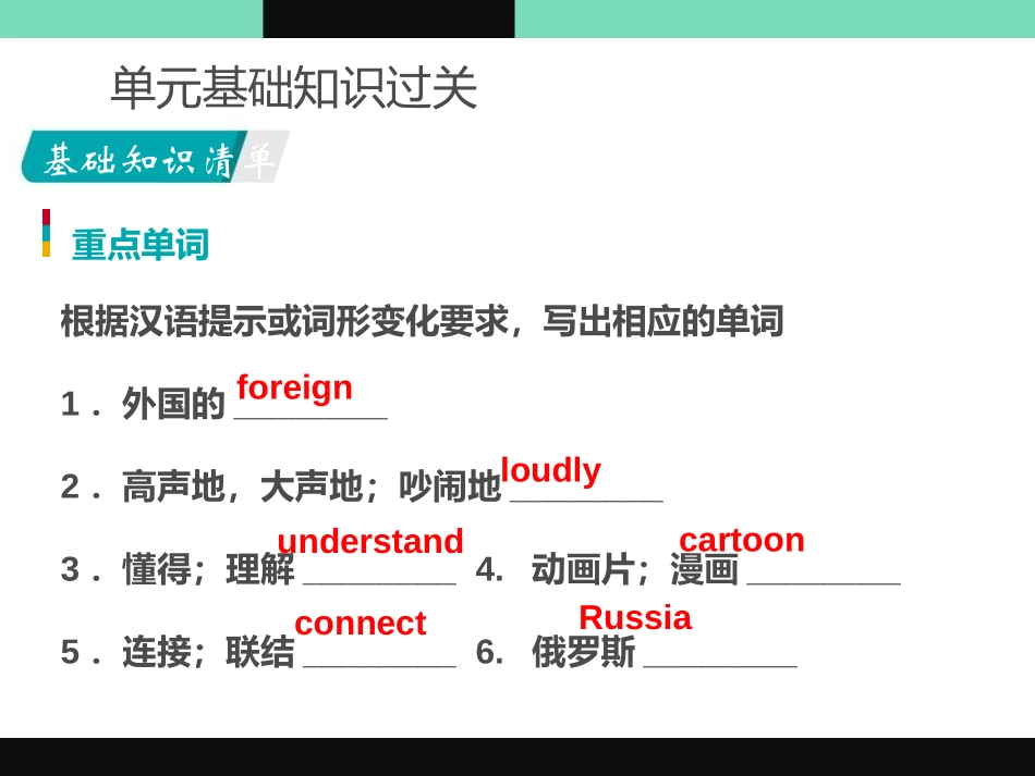 《单元基础知识过关》I Love Learning English PPT课件_第2页