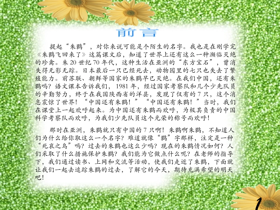 《朱鹮飞回来了》PPT课件[北师大版四年级语文下册]_第2页