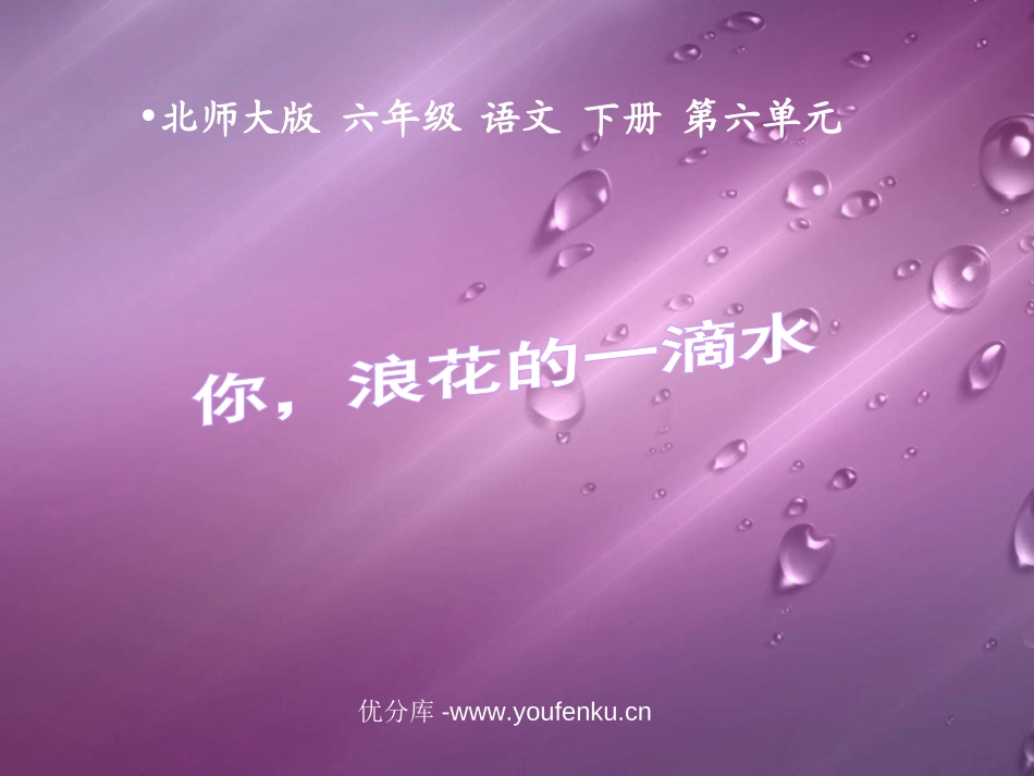 《你,浪花的一滴水》PPT课件[北师大版六年级语文下册]_第1页