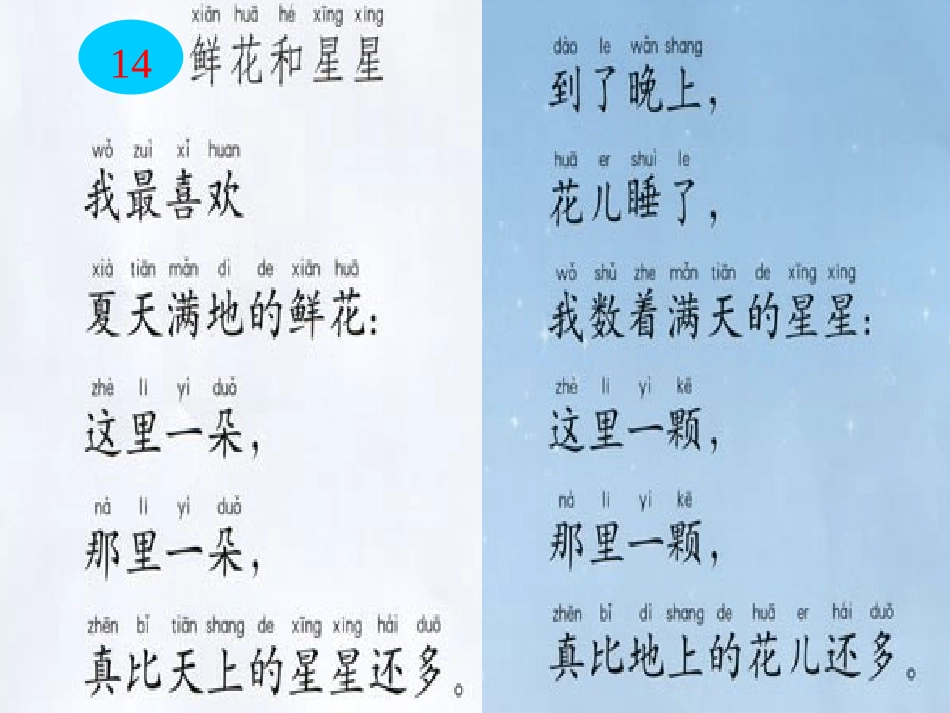 《鲜花和星星》PPT课件[苏教版一年级语文下册]_第3页
