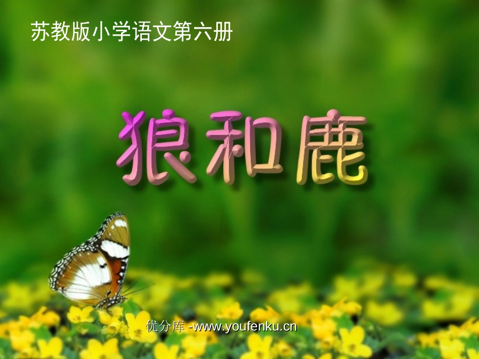 《狼和鹿》PPT课件[苏教版三年级语文下册]_第1页