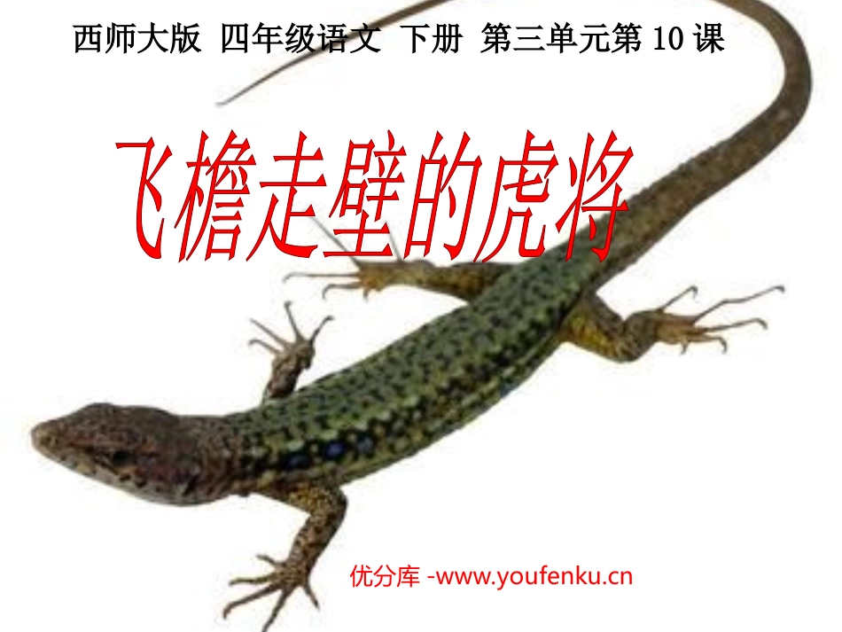 《飞檐走壁的虎将》PPT课件[西师大版四年级语文下册]_第1页