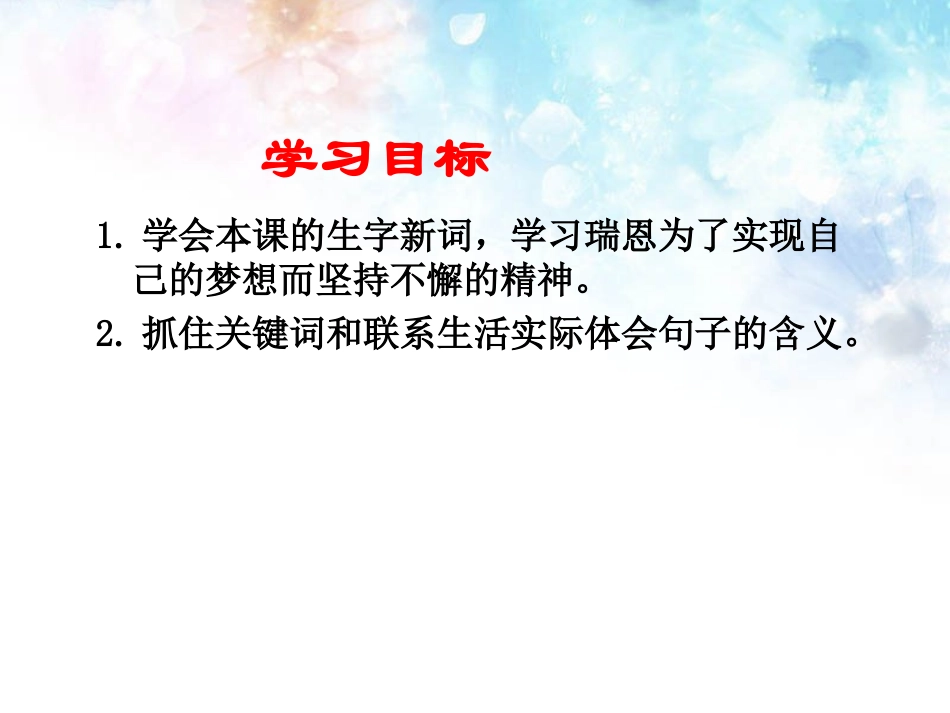 《瑞恩的梦想》PPT课件[西师大版四年级语文下册]_第2页