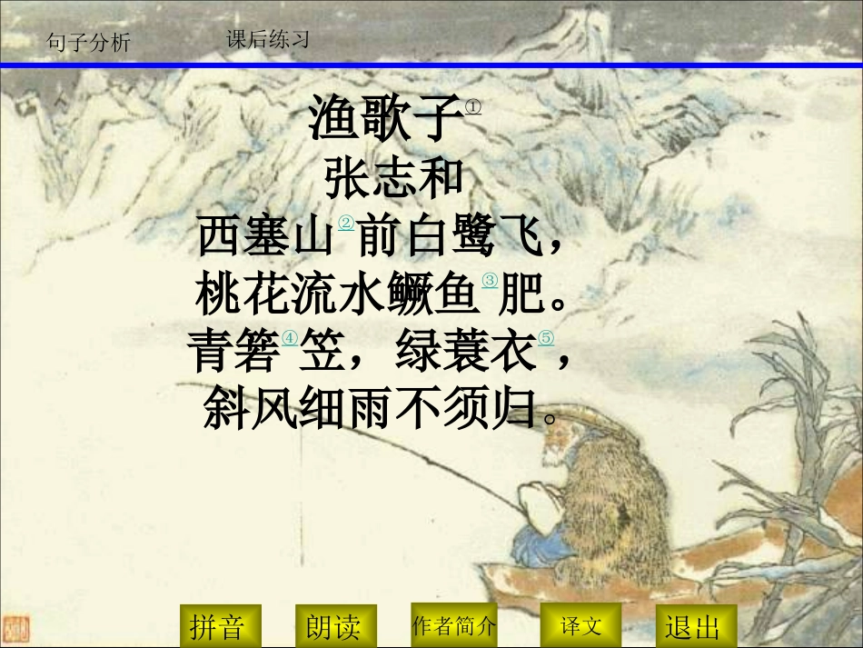 《渔歌子》PPT课件[北师大版九年级语文下册]_第3页