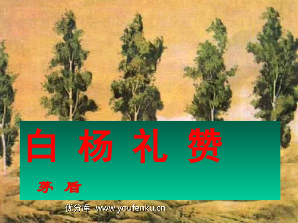 《白杨礼赞》PPT课件[苏教版八年级语文下册]_第1页