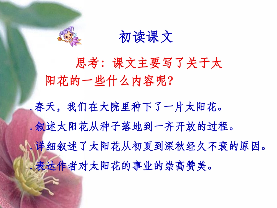《种一片太阳花》PPT课件[北师大版四年级语文下册]_第3页