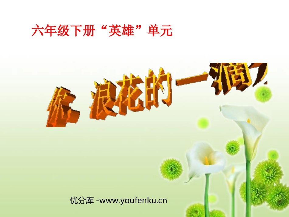 《你,浪花的一滴水》PPT课件[北师大版六年级语文下册]_第1页