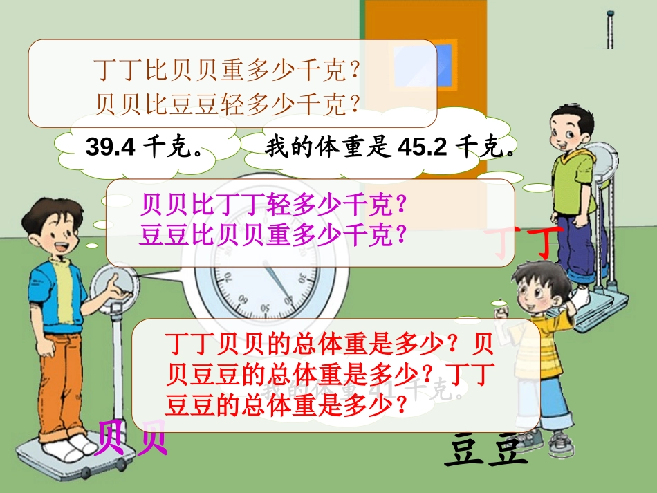 《量体重》小数的意义和加减法PPT课件[北师大版四年级数学]_第3页