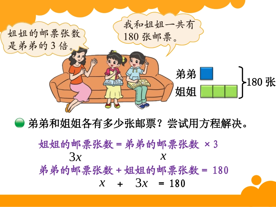 《邮票的张数》用方程解决问题PPT课件[北师大版五年级数学]_第2页