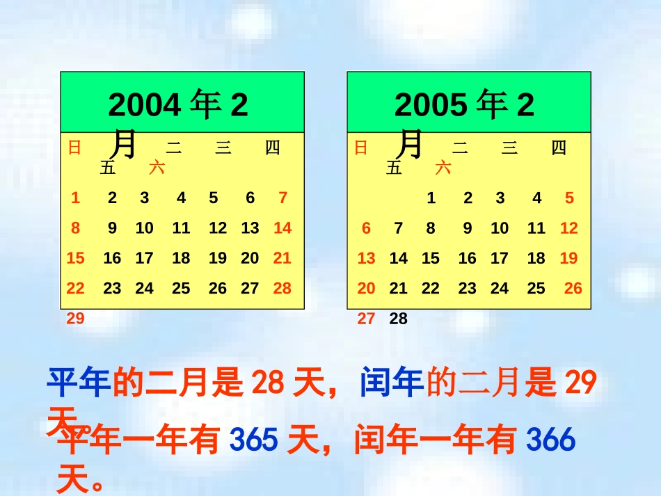 《平年和闰年》年月日PPT课件[苏教版三年级数学下册]_第3页