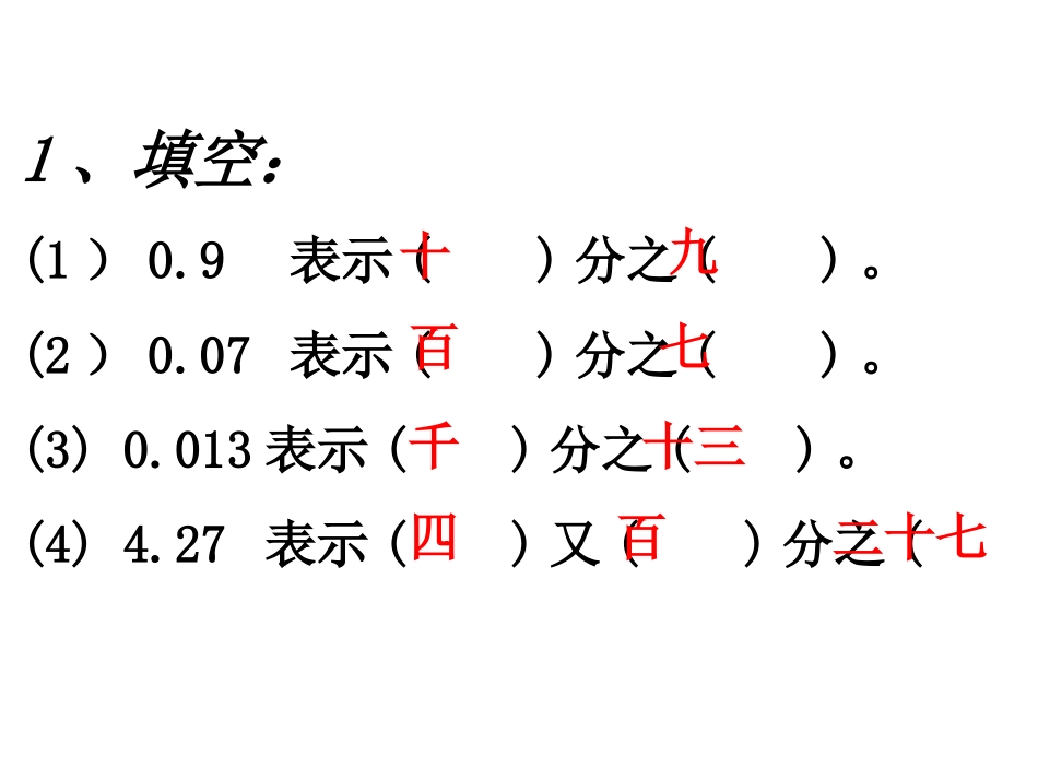 《分数与小数的互化》认识分数PPT课件[苏教版五年级数学]_第1页