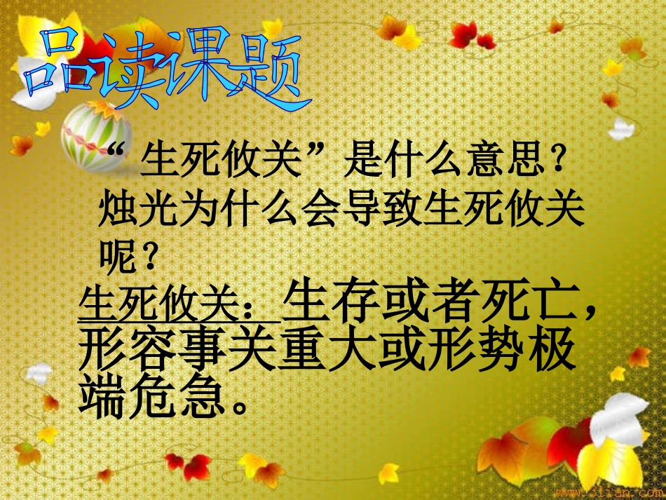 《生死攸关的烛光》PPT课件[北师大版五年级语文上册]_第2页