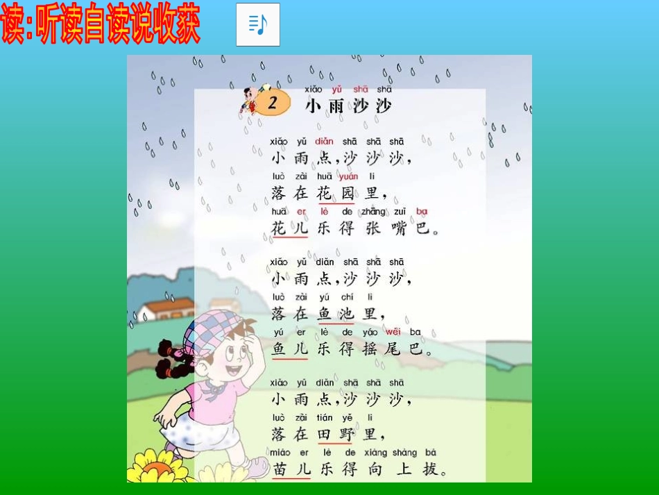 《小雨沙沙》PPT课件[西师大版一年级语文上册]_第2页