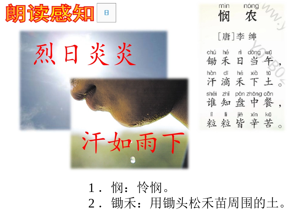 《悯农》PPT课件[西师大版一年级语文上册]_第2页