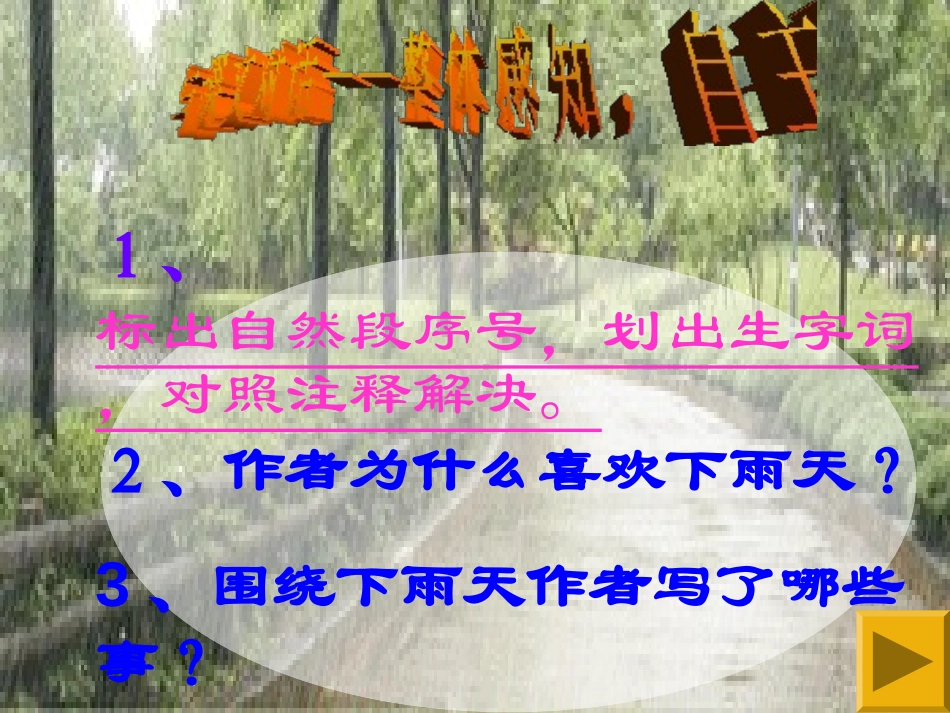 《下雨天,真好》PPT课件[北师大版八年级语文上册]_第3页