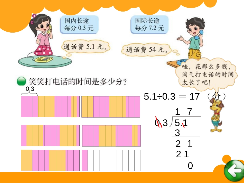 《谁打电话的时间长》小数除法PPT课件[北师大版五年级数学]_第1页