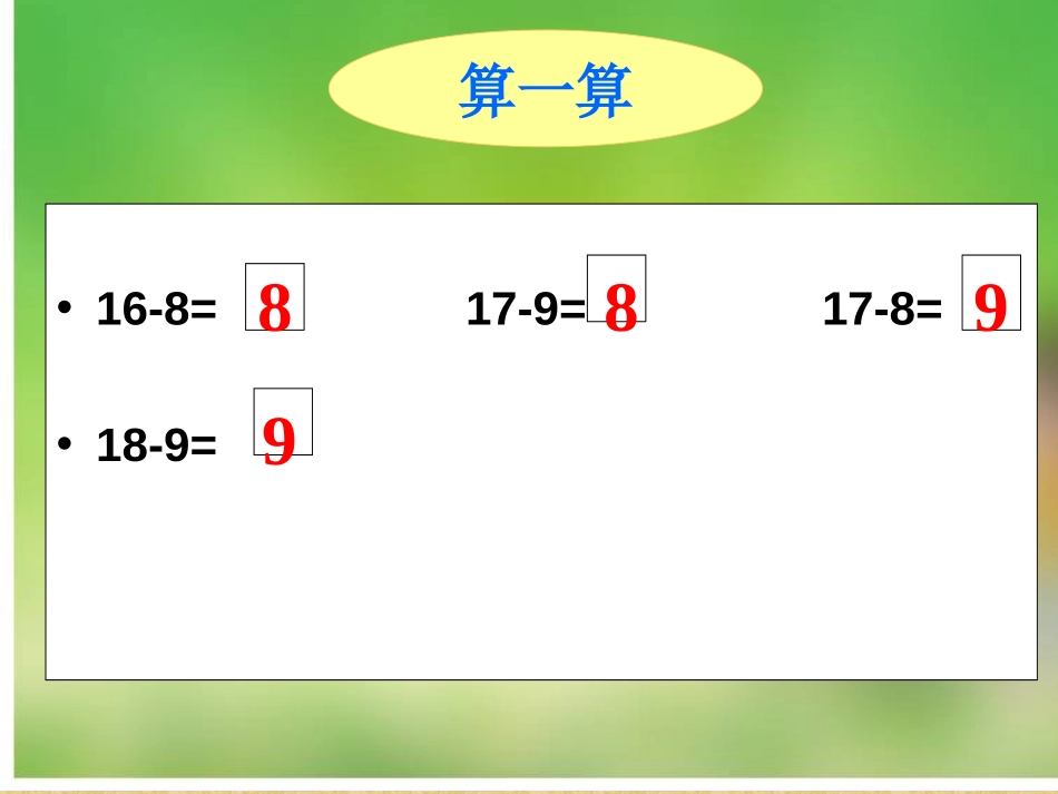 《16、17、18减几》20以内的退位减法PPT课件_第3页