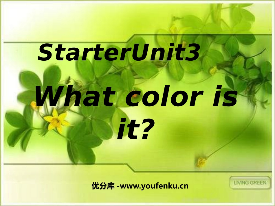 《What color is it?》StarterUnit3PPT课件_第1页