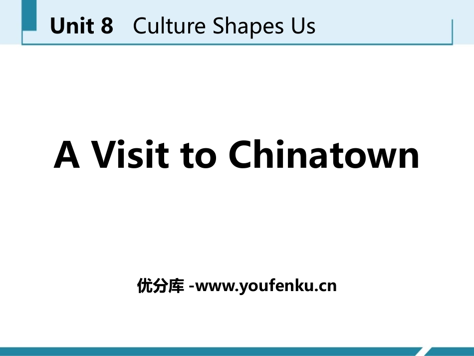 《A Visit to Chinatown》Culture Shapes Us PPT课件_第1页