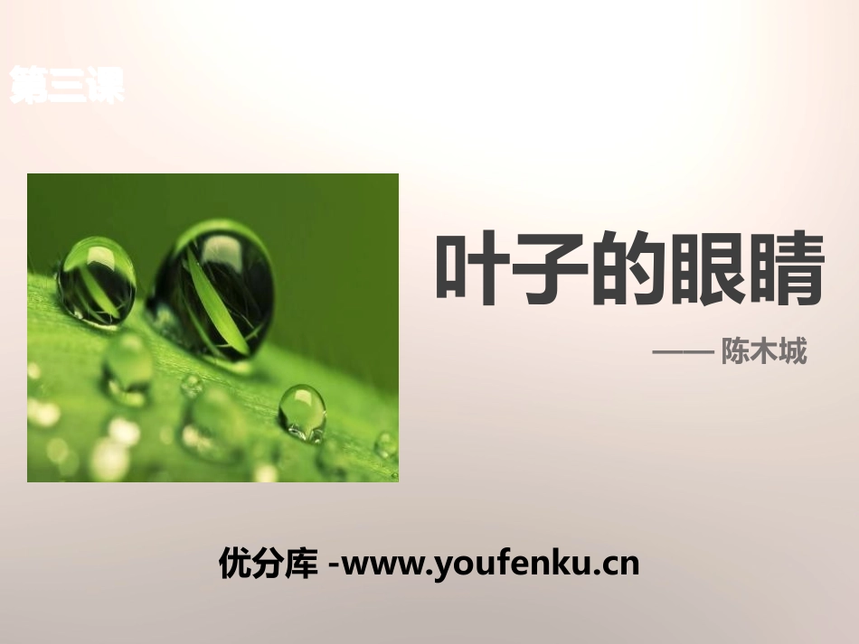 《叶子的眼睛》PPT课件[苏教版一年级语文下册]_第1页