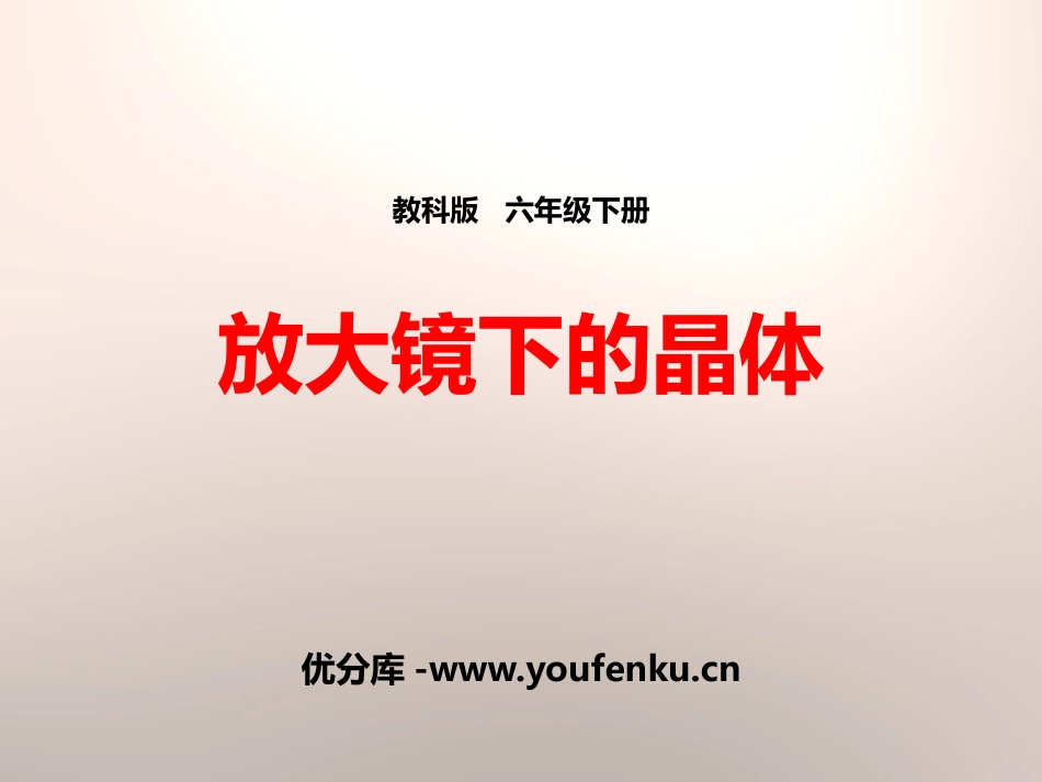 《放大镜下的晶体》微小世界PPT教学课件[教科版六年级科学]_第1页