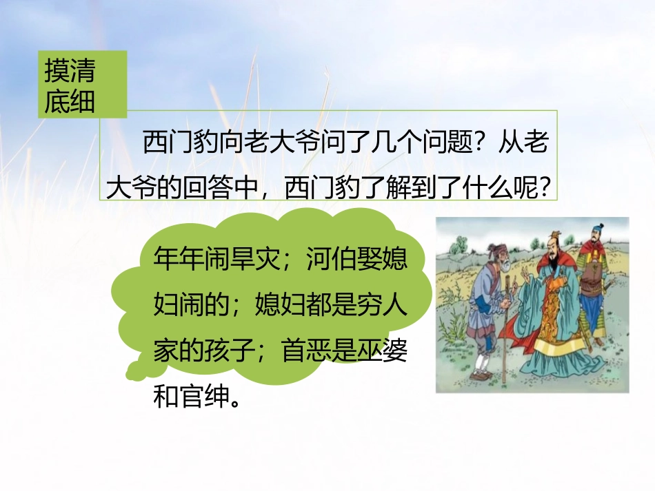 《西门豹治邺》第二课时PPT课件[部编版四年级语文上册]_第3页