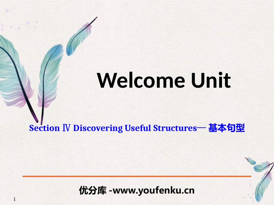 《Welcome Unit》Discovering Useful Structures PPT课件_第1页