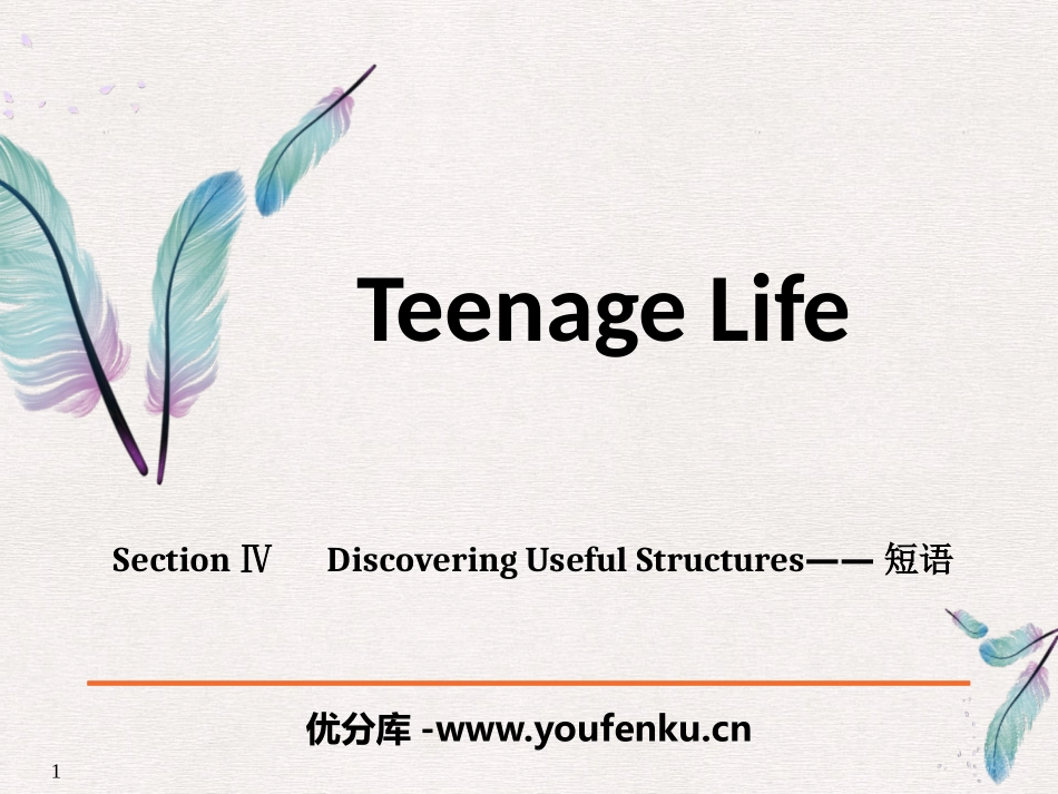 《Teenage Life》Discovering Useful Structures PPT课件_第1页