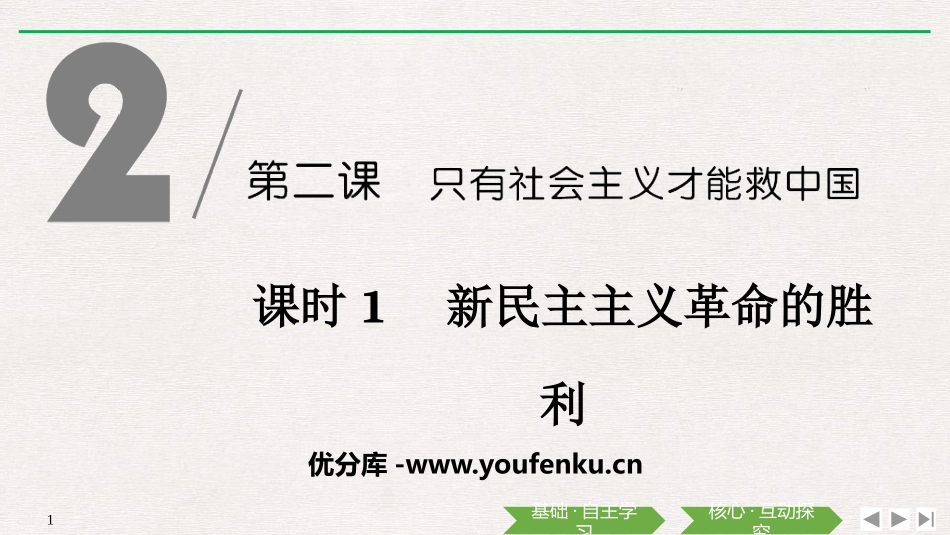 《新民主主义XXX的胜利》只有社会主义才能救中国PPT课件_第1页