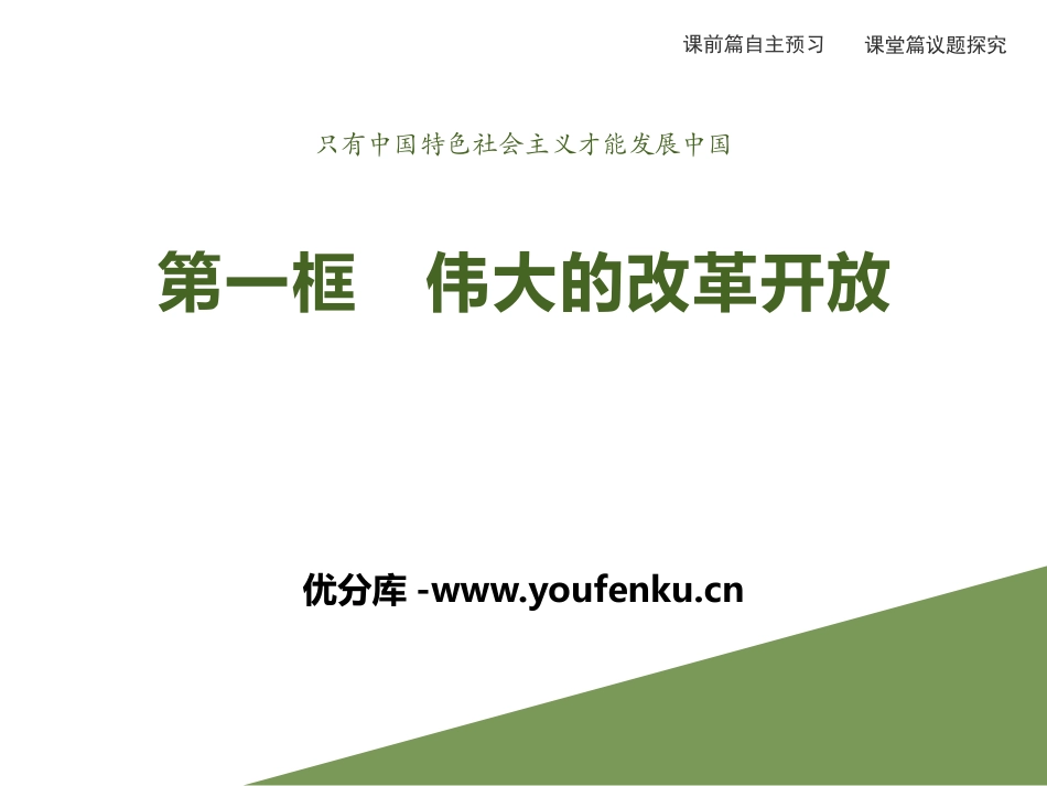 《伟大的改革开放》只有中国特色社会主义才能发展中国PPT教学课件_第1页