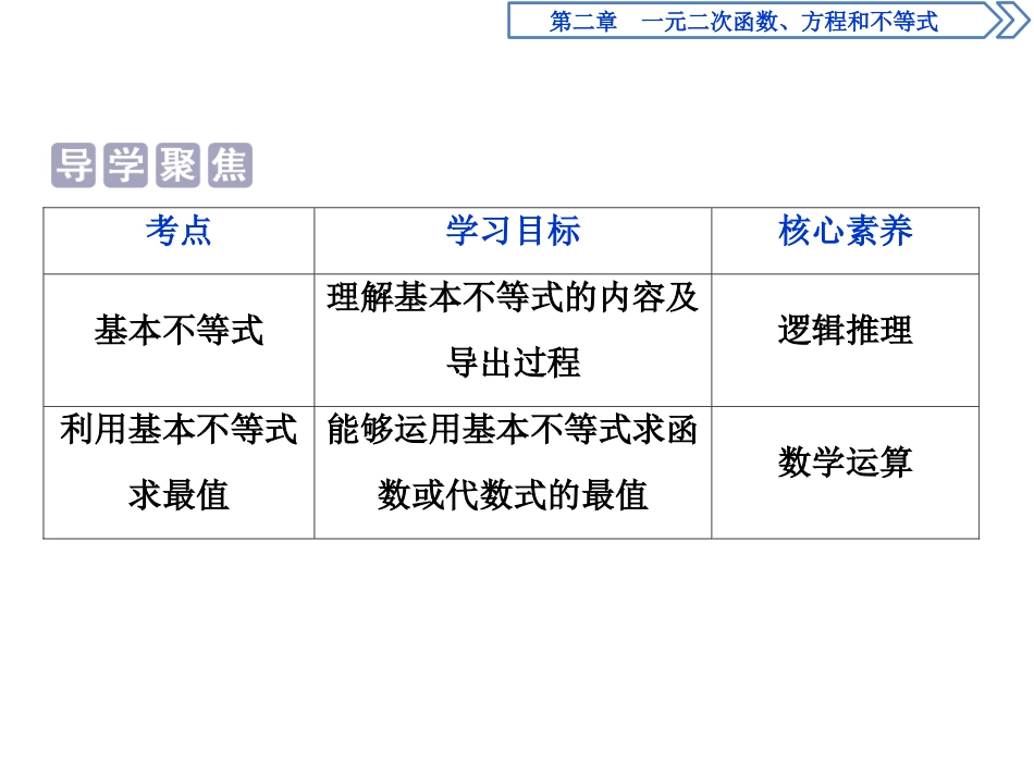 《基本不等式》一元二次函数、方程和不等式PPT课件_第2页