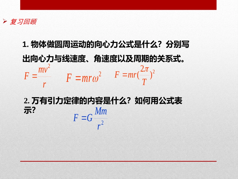 《万有引力理论的成就》万有引力与宇宙航行PPT课件_第2页