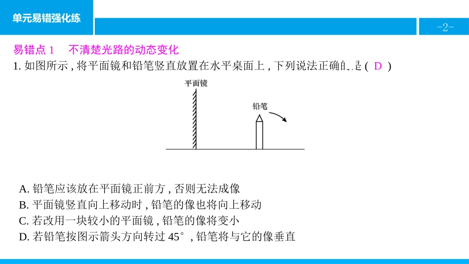 《单元易错强化练》光现象PPT课件[人教版八年级物理上册]_第2页