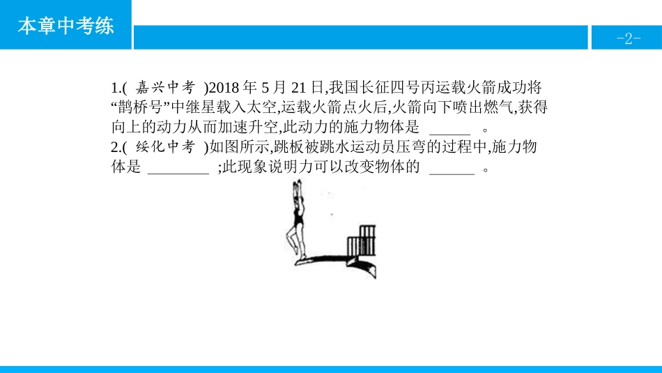 《本章中考练》力PPT课件[人教版八年级物理下册]_第2页