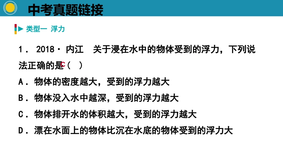 《中考真题链接》浮力PPT课件[人教版八年级物理下册]_第2页