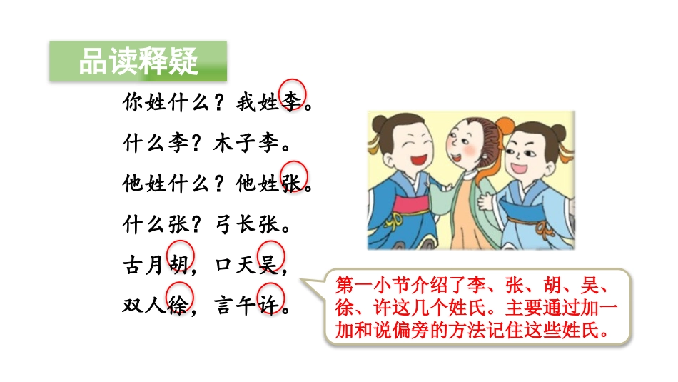 识字《姓氏歌》PPT(第二课时)PPT课件[部编版一年级语文]_第3页