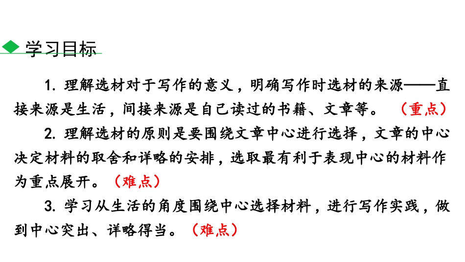 《怎样选材》PPT课件[部编版七年级语文下册]_第3页