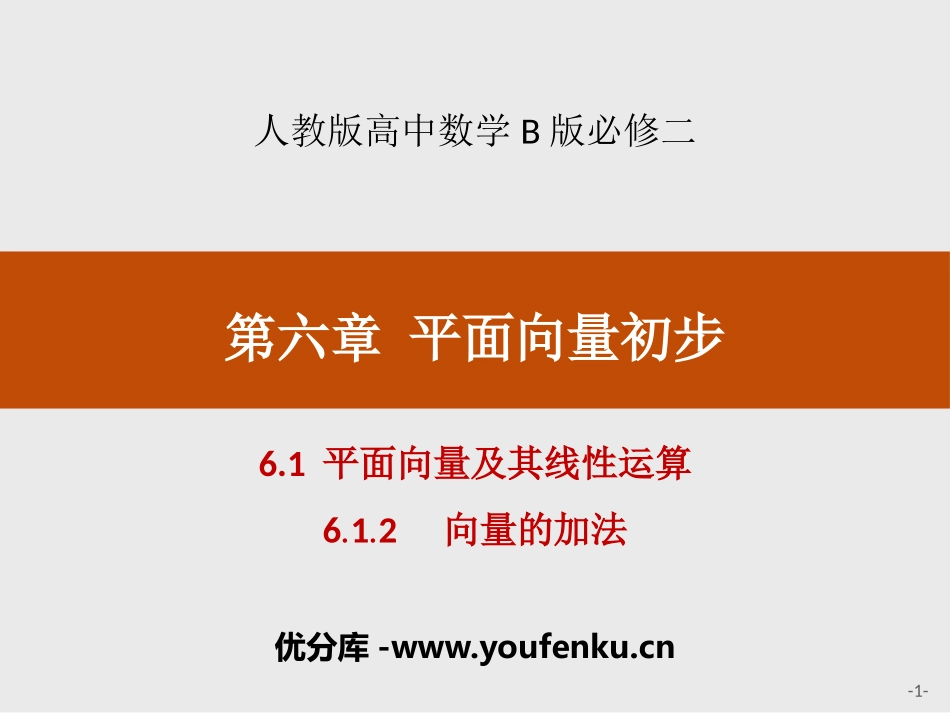 《平面向量及其线性运算》平面向量初步PPT(向量的加法)PPT课件_第1页
