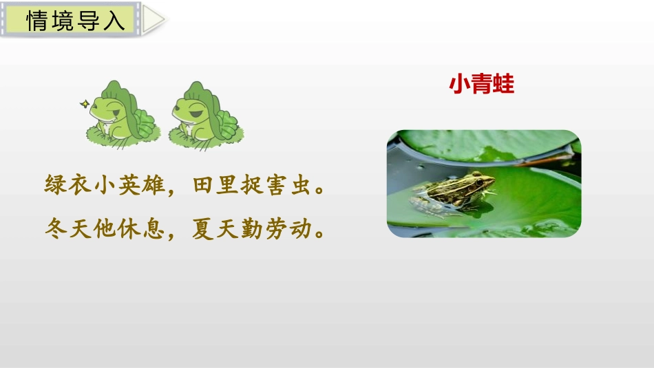 识字《小青蛙》PPT课件[部编版一年级语文下册]_第2页