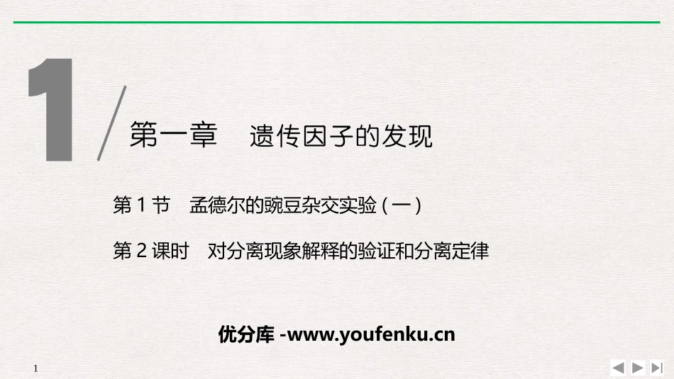 《孟德尔的豌豆杂交实验》遗传因子的发现PPT课件_第1页