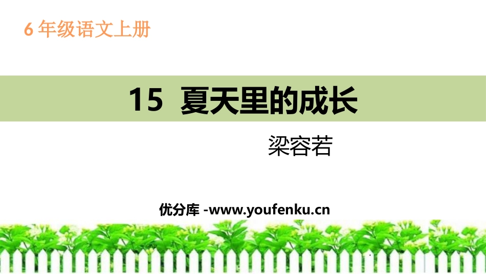 《夏天里的成长》PPT教学课件[部编版六年级语文上册]_第1页