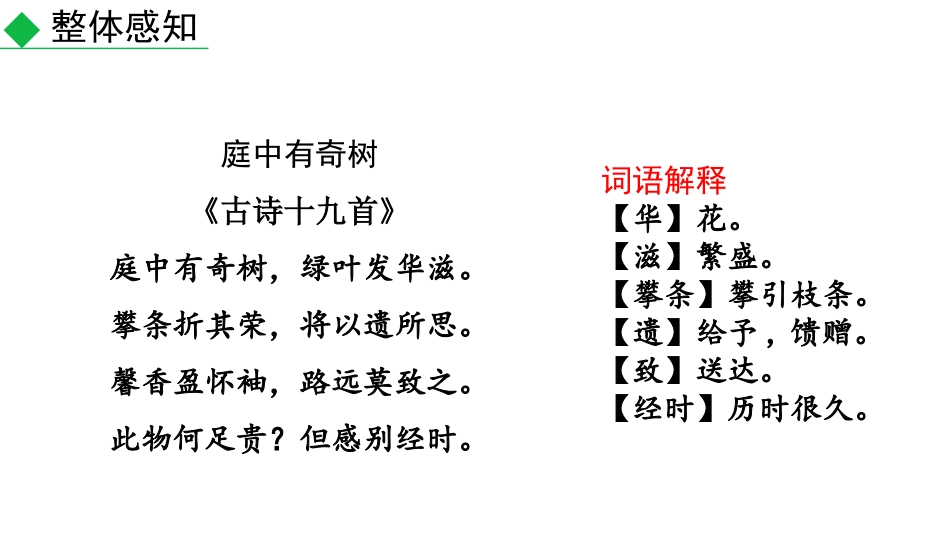 《庭中有奇树》课外古诗词诵读PPT课件[部编版八年级语文]_第2页