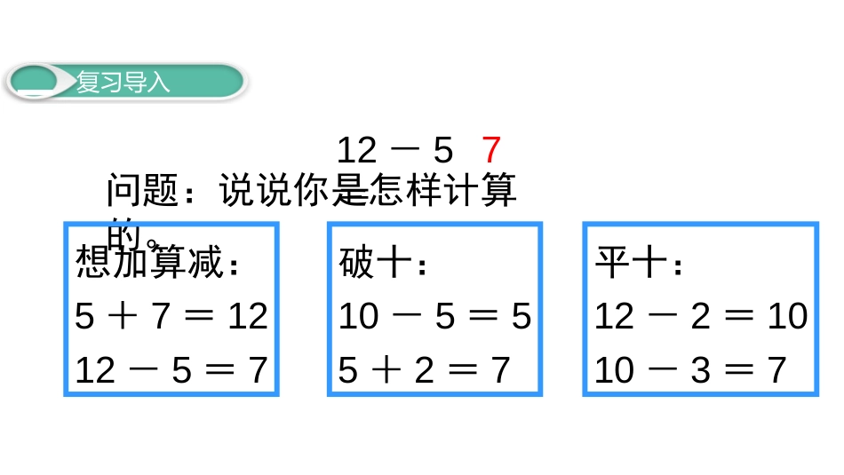 《十几减5、4、3、2》20以内的退位减法PPT课件_第3页