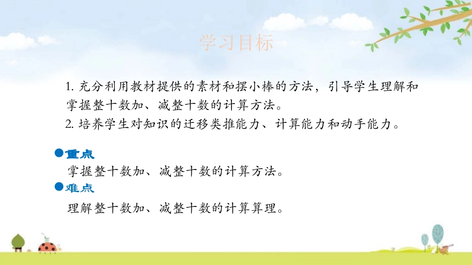 《整十加、减整十数》100以内的加法和减法PPT课件_第2页