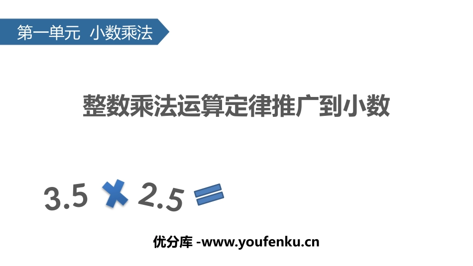 《整数乘法运算定律推广到小数》小数乘法PPT课件_第1页