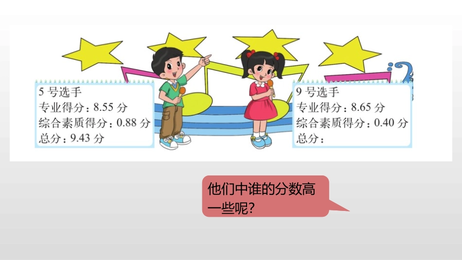 《歌手大赛》小数的意义和加减法PPT课件[北师大版四年级数学]_第3页