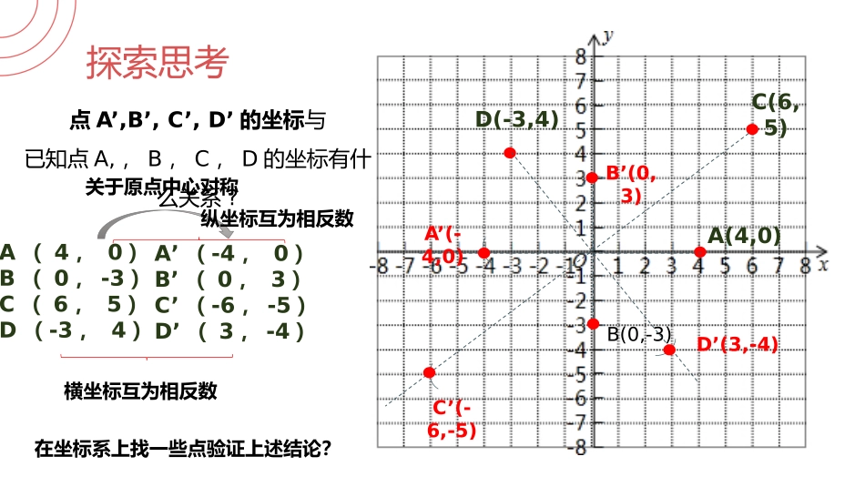 第二十三单元 旋转《关于原点对称的点的坐标》PPT课件_第3页